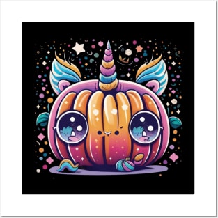 Cute Unicorn Pumpkin Funny Halloween Costume Posters and Art